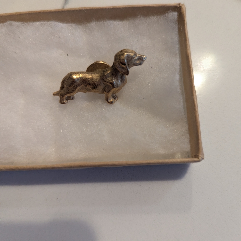 Vintage Brass Dachshund Lapel Pin